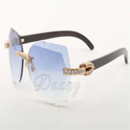 19 -selling Cut Natural Black Angle Sunglasses 8300817-A High-End Luxury Diamond Sunglasses Size 58-18-140 Sunglasses278s