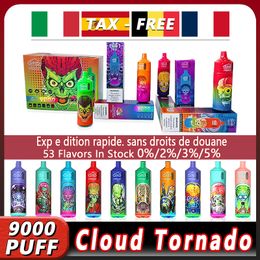 Original cloudbar Puff 9000Disposable e-cigarette Optional 0% 2% 3% 5% concentration 9K ports can be pumped Fume oil content 18ML Variety of flavors Partial no tax