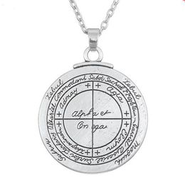 Double Sided Talisman For Good Luck of Solomon Pentacle Seal Pendant Necklace Jewellery Wicca Amulet for Men264B