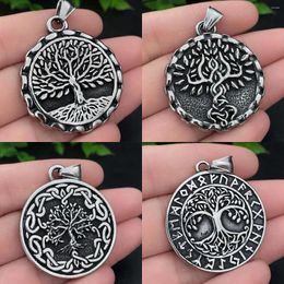 Pendant Necklaces Nordic Mythology Yggdrasil Necklace Men Amulet Stainless Steel Odin Viking Tree Of Life Jewelry Gift Wholesale