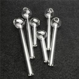 6cm 10cm 12cm Thick Pyrex Glass Oil Burner Pipe with Clear Test Straw Tube Burners Bubbler Smoking Pipes for Water Bongs