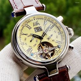 Wristwatches Vintage Shanghai Automatic Watch Men Mechanical Luxury Antique Chinese Clock Retro Watches 1963 Relojes Para Hombre