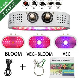 1100W led grow light 85-265V Double Switch Dimmable Full Spectrum Grow lamps For Indoor seedling tent Greenhouse flower fitolamp p244j