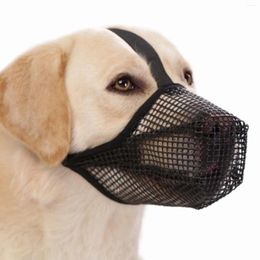 Dog Collars Full-Covered Air Mesh Muzzle With Adjustable Strap And Fasten Buckle For Small Medium Large Dogs