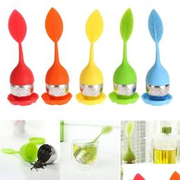 Coffee & Tea Tools Tea Infuser Tools Leaf Sile With Food Grade Make Bag Filter 6 Colors Stainless Steel Strainers Drop Delivery Home G Dhmtm