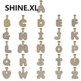 New Fashion 18K Gold Plated Custom Name Letters ICED OUT Pendant Necklace with Rope Chain Personalized for Men342F
