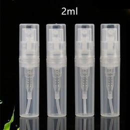 100pcslot 2ml Small Plastic Sprayer Bottle Fine Mist Spray Perfume Sample Vials Clear Pump Atomizer 231222