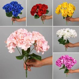 Decorative Flowers Silk Hydrangea Bridal Bouquet Table Decoration Fake Flower Wedding Artificial Bunch For Festival