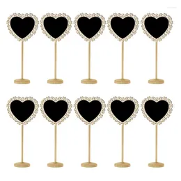 Party Decoration 10pcs Creative Exquisite Furnishing Articles Hollowed Lace Heart Showing Stand Blackboard Round Seat Wedding