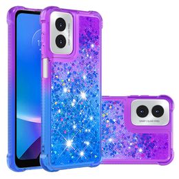 Luxury Quicksand Shockproof Cases For Motorola Moto G Power 5G 2024 G Play 4G 2024 Power 2023 Stylus G 5G Heart Gradient Bling Glitter Liquid Soft TPU Anti Shock Cover