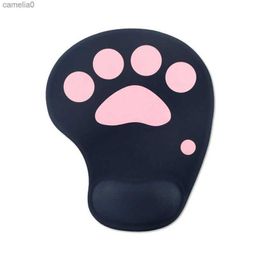 Mouse Pads Wrist Rests Cat Claw Pad with Rest-Cute Pattern Comfortable Soft Rest Hand Pillow Relief Non-Slip Rubber Base Home OfficeL231221