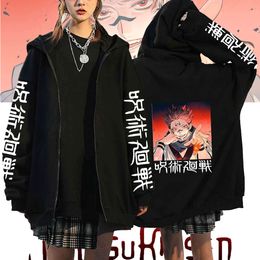 Japanese Anime Jujutsu Kaisen Hoodie Unisex Gojo Satoru Sukuna Cosplay Hooded Sweatshirts Fashion Haruku Oversized Streetwear