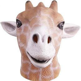 Masks Halloween Realistic Ecofriendly Latex Mask Cute Animal Giraffe Head Mask Costume Cosplay Funny Party Masks Halloween 220812