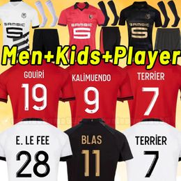 Full Kits Rennes 23 24 Stade Rennais fc soccer Jerseys Doku TERRIER BOURIGEAUD Guirassy CAMAVINGA aguerd niang 2023 2024 maillots foot men kit Men KId fans player