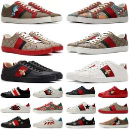 Designer Shoes Bee Ace Sneakers Low Casual Shoe Men Womens Sneaker Stripes Ace Leather Snake Bee Ace Python Leather Embroidered Unisex Walking Classic Trainers Mens