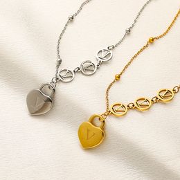 Kalp şeklindeki tasarımcı kolyeler 18k altın kaplama paslanmaz çelik uzun zincirli aşk klasik düğün hediyesi kadın takılar toptan 42+5cm