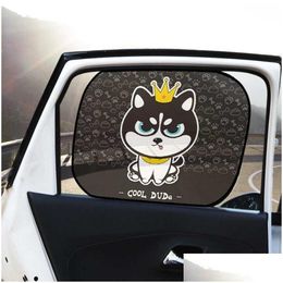 Car Sunshade 6/10/12Inch 2Pcs Cartoon Foldable Sun Shades Window For Rear And Side Heat Shield Protect Baby Shade Drop Delivery Mobi Dhtly