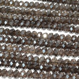 Loose Gemstones Natural Smoky Quartz Faceted Rondelle Beads 8mm Thickness About 5mm