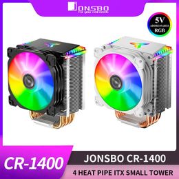 JONSBO CR-1400 ARGB 4 Heat Pipe Tower 5V 3 Pin CPU Cooler ITX Air-cooled Intel LGA1700 115X 1200 AM4 Quiet Cooling Fan Radiator 231221