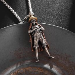 Pendant Necklaces Hip-Hop Style 3D Anime Character Necklace Men's Personalised Sweater Chain Nautical Adventure Fan Gift
