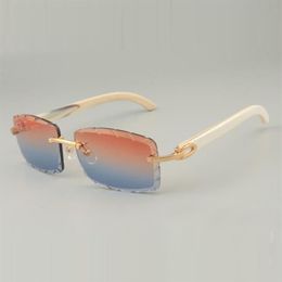Buffs sunglass 8100915 with natural white horn legs and engraved colors and clear lens 56mm297J