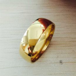 Luxury 8mm Classic Wedding Ring for Men Women Gold rose gold Silver Colour Stainless Steel US size 6-14 294S