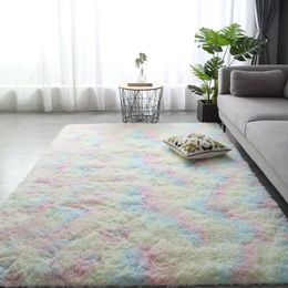 13503 Nordic Tie-Dye Carpet Wholesale Plush Mat Living Room Bedroom Bed Blanket Floor Cushion for Home Decoration 231221