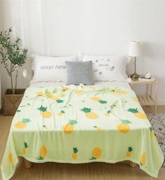 pineapple High quality Thicken plush bedspread blanket 200x230cm High Density Super Soft Flannel Blanket for the sofaBedCar 20111501702