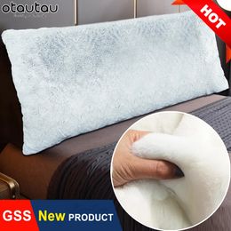 Fluffy Soft Plush Bed Long Pillow Case Back Seat Backrest Cushion Bedding Block Car Chair Sofa Body Pillowcase Cover Home Decor 231221