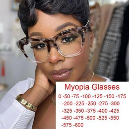 Sunglasses Office Trendy Clear Amber Blue Light Blocking Glasses Ladies Anti-Reflective Myopia Fashion Big Women's Spectacle 280T