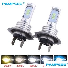 Car Headlights 2Pcs H11 Led H4 H7 H1 H8 H9 H16 H3 Hb4 Hb3 9005 9006 Headlight Bb 3000K Yellow 6000K White 6500K 12000K Ice Blue Csp Fo Dhgvw