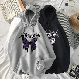 Women's Hoodies Butterfly Print Hoodie Women 2023 Fashion Kawaii Harajuku Sweater Funny Clothes Hooded Casual Girls Tops