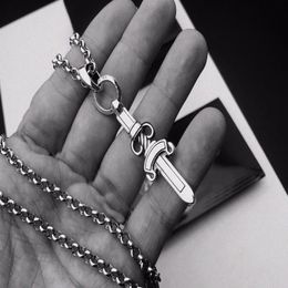 Fashion stainless steel pendant necklace chain bijoux for mens and women trend personality punk cross style Lovers gift hip hop je243L