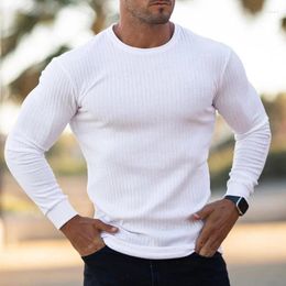Men's T Shirts Mens T-Shirts Long Sleeve Slim Men T-Shirt Pure Color Tops Tees Shirt O-Neck