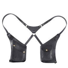 Belts Men Body Chest Belt Bag Anti-Theft Underarm Shoulder Tank Punk Adjustable Strap Holster Outdoor Pocket Costume253f