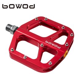 BOWOD High Strength 3 Sealed Bearings Bicycle Pedal Flat Bike Pedals Cycling CNC Aluminum Alloy MTB Pedal Bicycle Accessories 231221