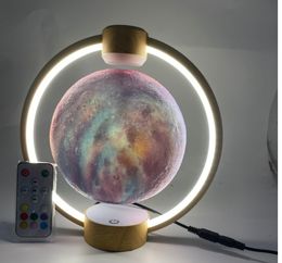1pcs free shipping Levitating Moon Light lamp Stereo - Bluetooth Magnetic Floating Planet Speaker with remote controller