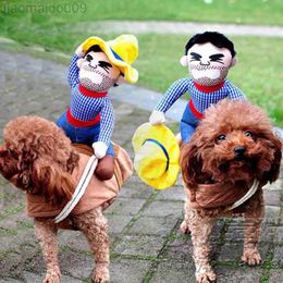 Apparel Dog Cosplay Come Halloween Riding Outfit Funny Dress Up Props For Small Dogs Poodle Corgi Chihuahua Suit Pet Clothes L220810