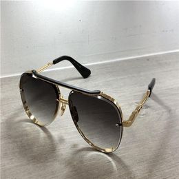 Gold Black Pilot Sunglasses for Men Grey Blue Shaded Lens Sunnies Summer Sun Glasses Gafas de sol Mens Sunglasses Shades with box270L