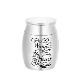 Seagull keepsake cremation urn mini feather ashes urn to store a small amount of liquid and powder commemorative items-Your wings 233P