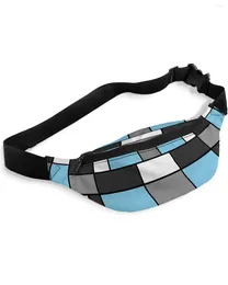 Waist Bags Geometric Figures Sky Blue Abstract For Women Man Travel Shoulder Crossbody Chest Waterproof Fanny Pack