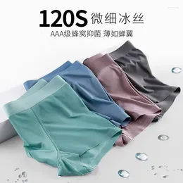 Underpants Summer Thin Ice Silk Underwear For Mens Seamless Flat Corner Pants Large Size Quick Drying Pant Tips A Must Tough Man