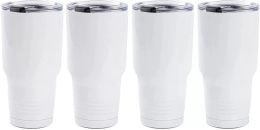 Sublimation Tumbler Blanks 30 OZ White Stainless Steel Coffee Travel Tumbler Car Cups with Lid Sublimation Mugs Cups Wholesale FY5615 1222