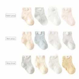 lot 0 To 3Y Summer Baby Socks Thin Mesh Breathable Solid Color Infant Baby Floor Socks Soft Cotton Anti-slip Boat Socks 231221