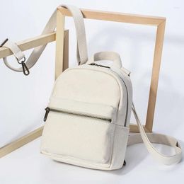 Backpack Literature And Art Women's Bag Casual Versatile Cotton Canvas Mini Leather Men Man Informal Feminina Backpacks