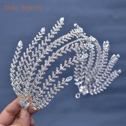 Other A530 Luxury Crystal Rhinestone Headband Wedding Jewellery Vintage Pageant Prom Diadem Hair Ornaments Queen Tiaras and CrownsL231222