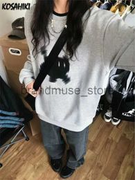 Women's Hoodies Sweatshirts Autumn Y2k Aesthetic Preppy Cat Print O Neck Hoodies Women Loose Trendy All Match Casual Pullovers Korean Grunge Sweatshirts J231222