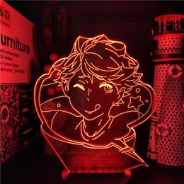 HAIKYUU IWA-CHAN OIKAWA Led 3D Illusion Nightlights ANIME LAMP 7 Color Changing Lampara For Xmas Gift335E