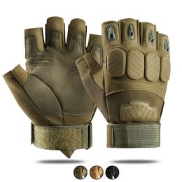 Outdoor Tactical Half Finger Gloves for Military Men Airsoft Sport Gloves Motorbike Cycling Climbing Hiking Hunting Gloves W01 231221