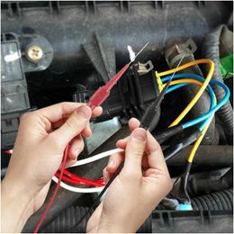 Other Interior Accessories Car 30V Mtimeter Test Tip Probes Extention Back Insation Wire Piercing Tester Pin Needle Repair Diagnosti Dh8C5